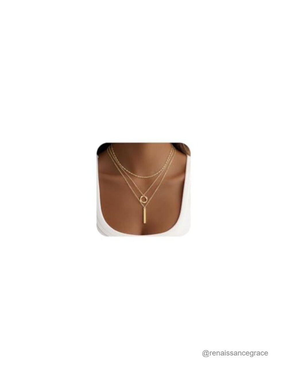 14K Gold Plated 3 Piece Layered Necklace Set Dainty Pendant Stack,